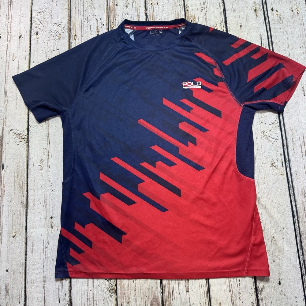 Ralph Lauren Polo Sport Light Weight T Shirt Mens‎ Medium USA Red Blue M